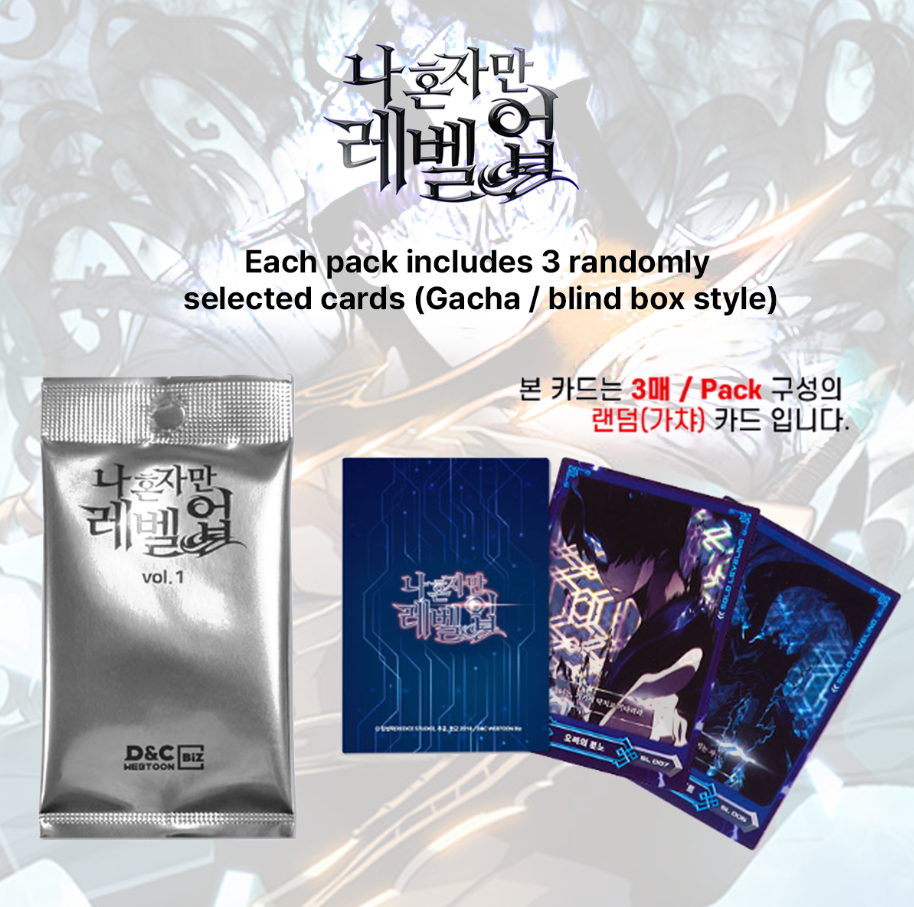Solo Leveling / Official Korean Webtoon Trading Cards, SL Vol.1 Pack (3 Random)