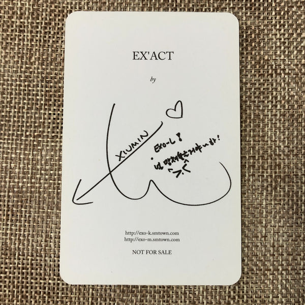 EXO XIUMIN [EXACT EX'ACT] Official Photocard, 3rd Album Monster Ver. / Gift