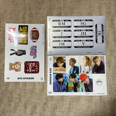 BTS [ 2017 Season's Greetings ] Official Sticker Set / New, Rare / Gift