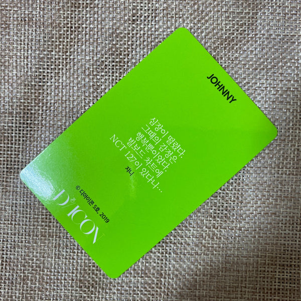 NCT Dream JOHNNY #7 [ 2019 Dicon Custom Book ] Official Photocard / New / Gift