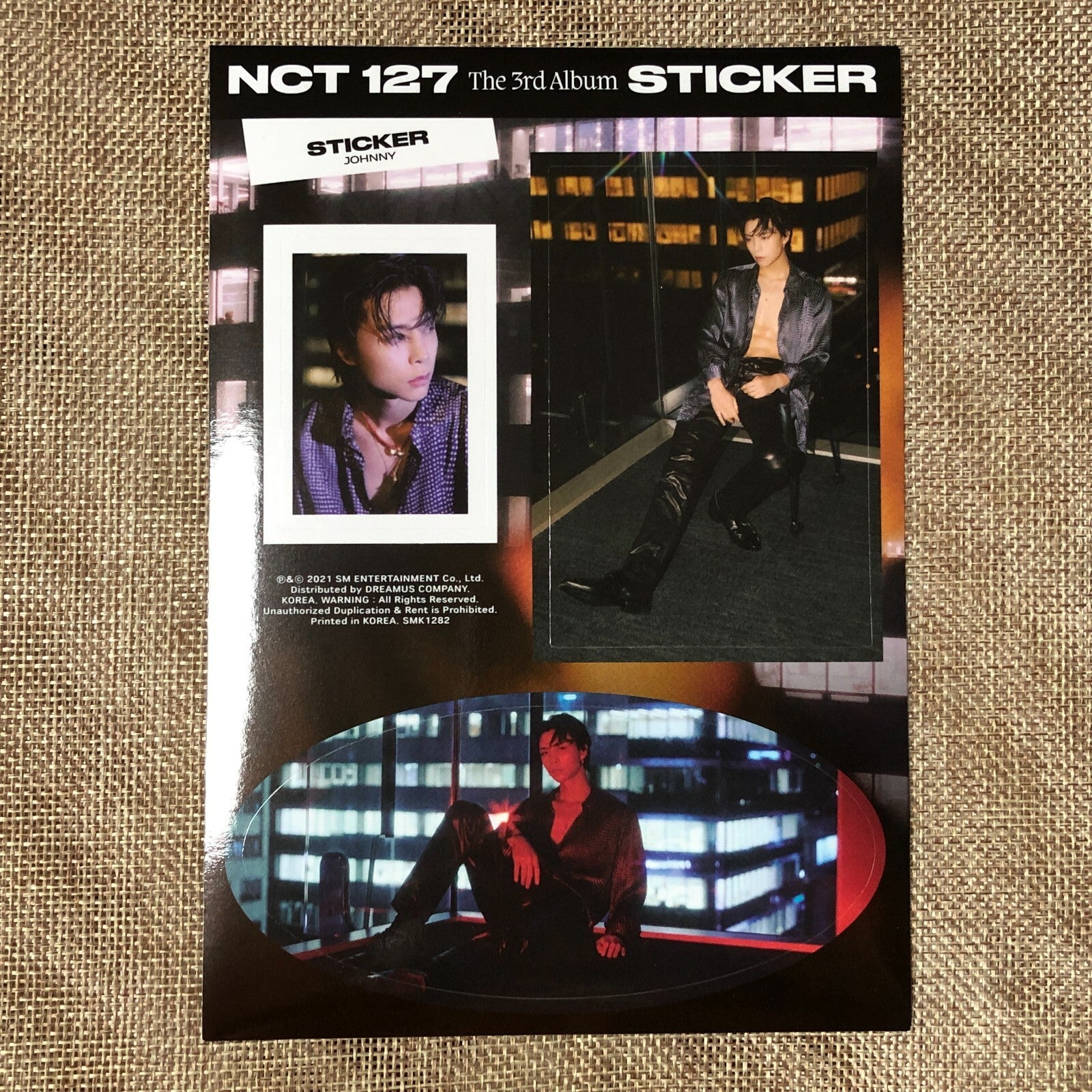 NCT 127 JOHNNY [ STICKER ] Official Sticker, SEOUL CITY Ver / New / Gift