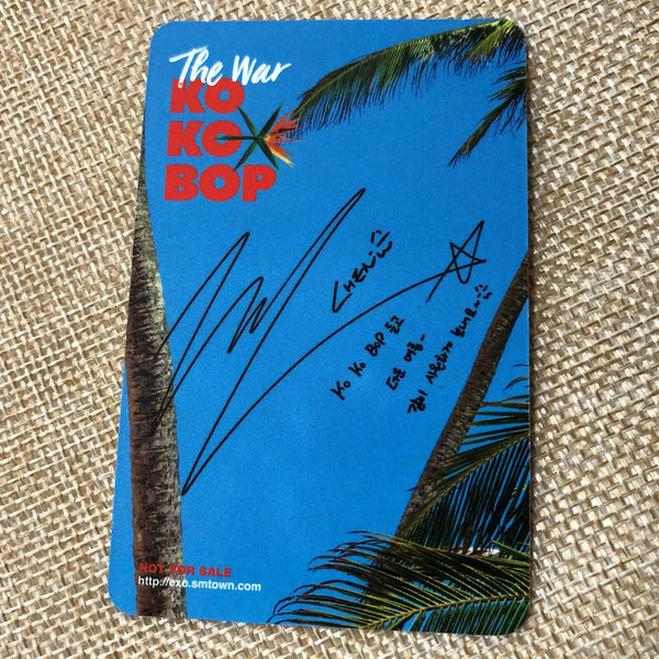 EXO CHEN Type B [ The War KOKOBOP ] Official Photocard, 4th Album / New / Gift