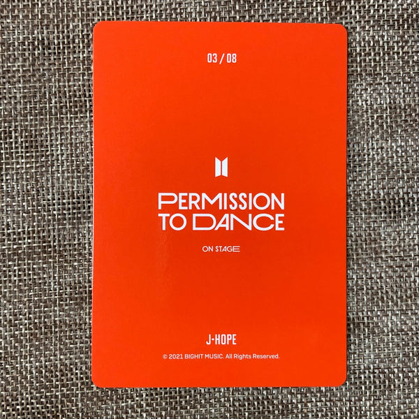 BTS J-HOPE 3/8 [PTD PERMISSION TO DANCE ON STAGE] Official Mini Photocard / Gift