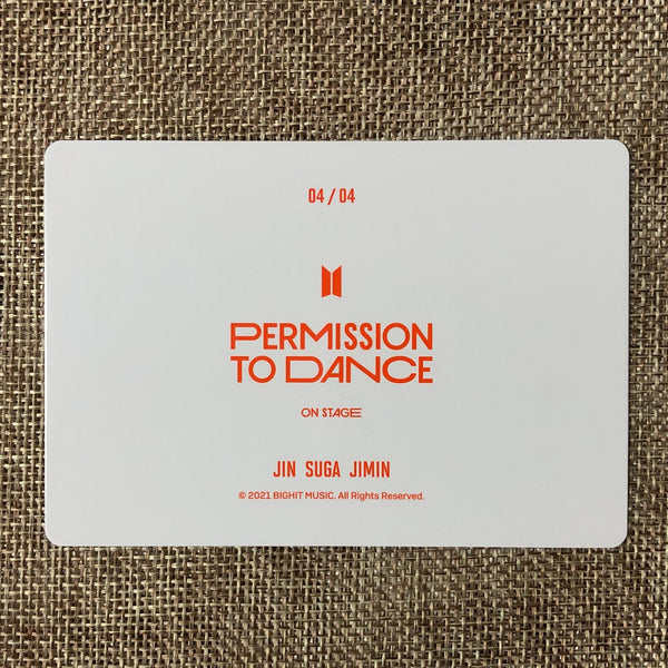 BTS GROUP 4/4 [PTD PERMISSION TO DANCE ON STAGE] Official Mini Photocard / Gift