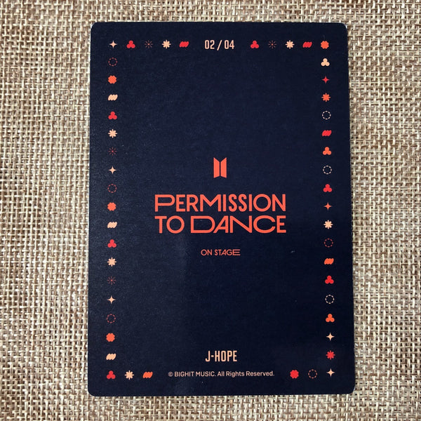 BTS J-HOPE 2/4 [PTD PERMISSION TO DANCE ON STAGE] Official Mini Photocard / Gift