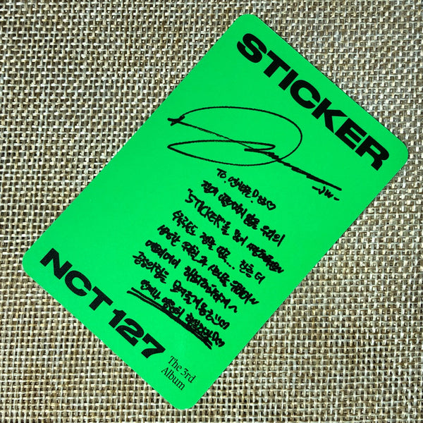 NCT 127 JUNGWOO [ STICKER ] Official Photocard, STICKY Ver. / New / Gift