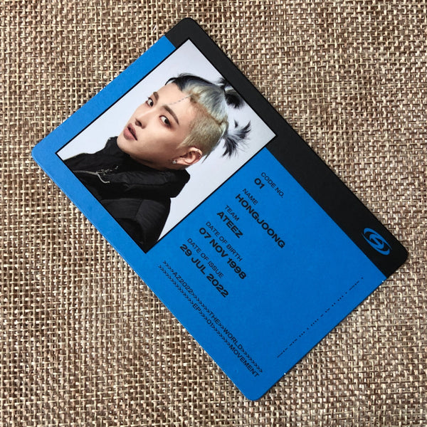 ATEEZ HONGJOONG [THE WORLD EP.1 : MOVEMENT] Official ID Card Photocard, A Ver.