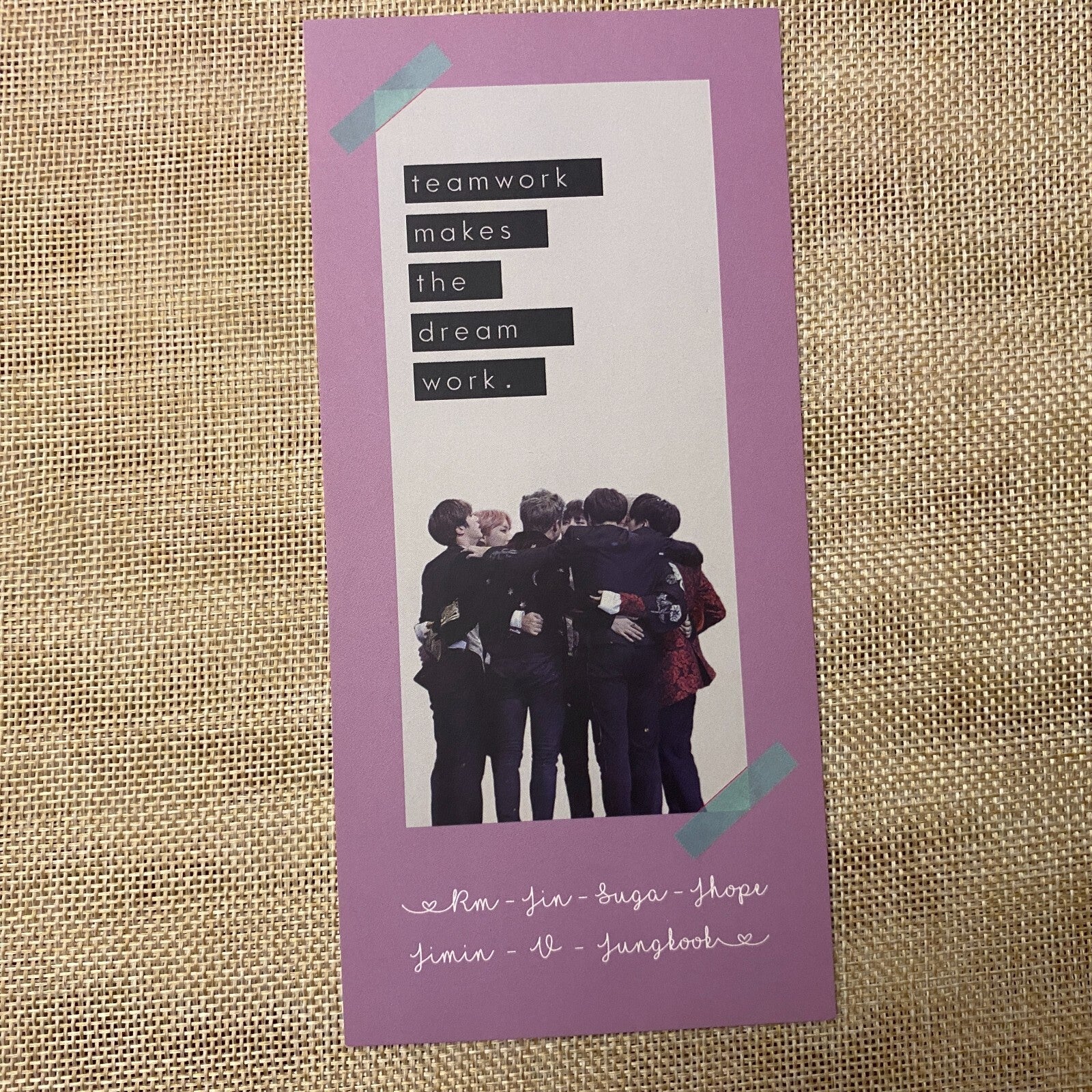 BTS GROUP [Team Work Makes Dream Work Exhibition] Photocard Bookmark / Gift