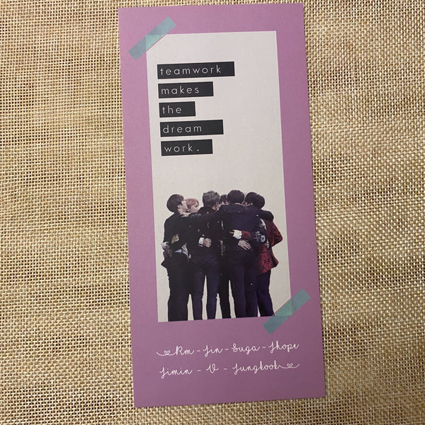 BTS GROUP [Team Work Makes Dream Work Exhibition] Photocard Bookmark / Gift