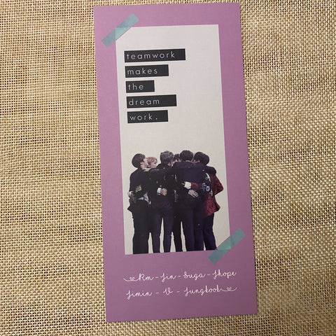 BTS GROUP [Team Work Makes Dream Work Exhibition] Photocard Bookmark / Gift
