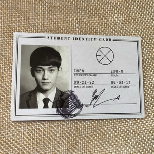 EXO CHEN [ XOXO Wolf ] Official Photocard, Student ID Card / New, Rare / Gift