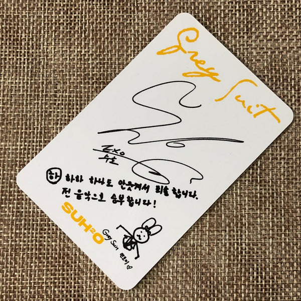 EXO SUHO [Grey Suit] Official Photocard, 2nd Mini Digipack Time Ver. / Gift