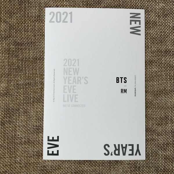 BTS RM [ 2021 NEW YEAR'S EVE LIVE ] Official Postcard / New / Gift