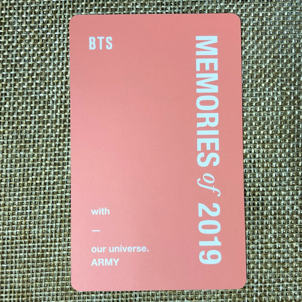 BTS SUGA [ Memories of 2019 ] Official DVD Photocard / New / Gift
