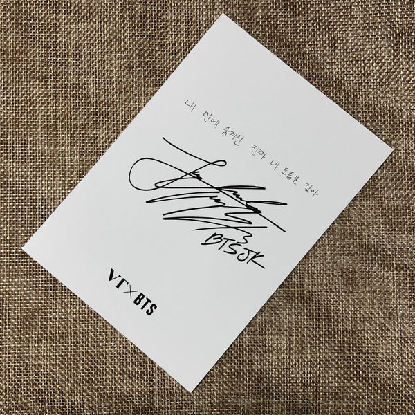 BTS JUNGKOOK [ VT Cosmetics Sign Message ] Official Postcard / New / Gift