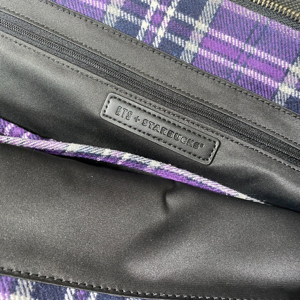 BTS x Starbucks 2020 / Tartan Check Pouch, Size Large / Official / New, Rare /+G