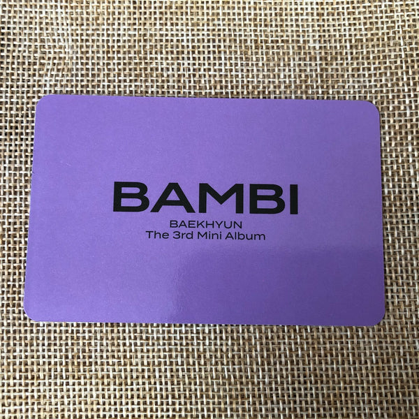 EXO BAEKHYUN #8 [ BAMBI ] Official Photocard, 3rd mini Album / New / Gift