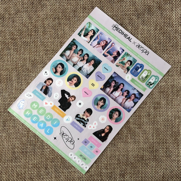 AESPA GROUP [ MEDIHEAL ] Official Sticker, SM TOWN / New / Gift