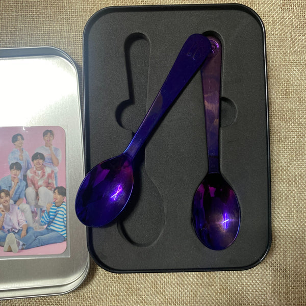 BTS #2 [BASKIN ROBBINS] Official Purple Ice Cream Spoon + Photocard / New, Rare