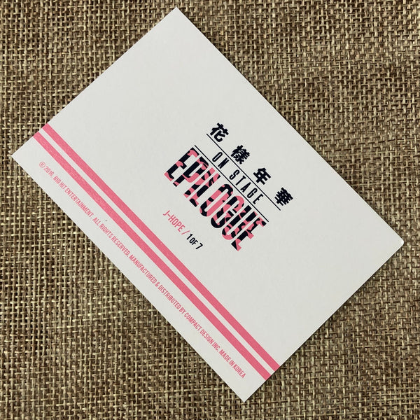 BTS J-HOPE 1/7 [HYYH On Stage Epilogue Concert] Official Mini Photocard / Gift