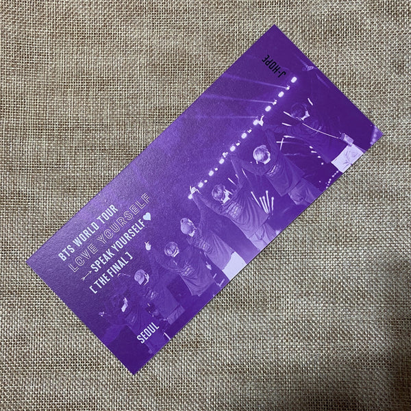 BTS J-HOPE [Speak Yourself Seoul The Final DVD] Official Bookmark / New, Rare