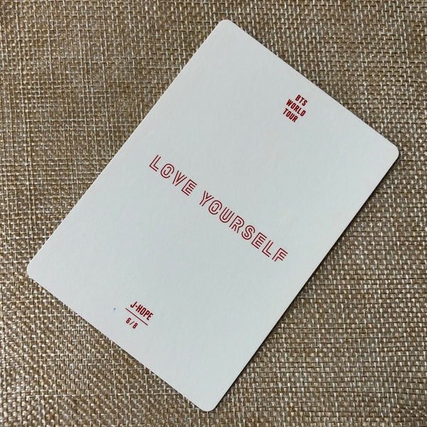 BTS J-HOPE 6/8 [ Love Yourself World Tour ] Official Mini Photocard / New / Gift