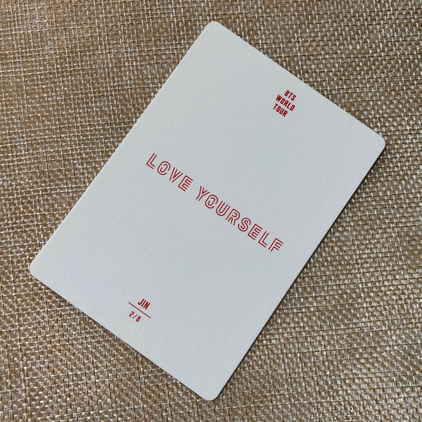 BTS JIN 2/8 [ Love Yourself World Tour ] Official Mini Photocard / New / Gift