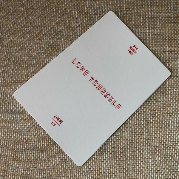 BTS J-HOPE 1/8 [ Love Yourself World Tour ] Official Mini Photocard / New / Gift
