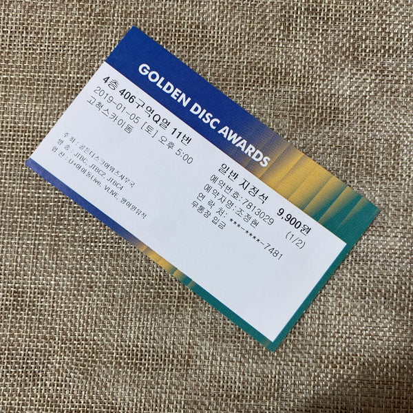 BTS 2019 [ Golden Disc Awards ] Official Concert Ticket / New, Rare / Gift