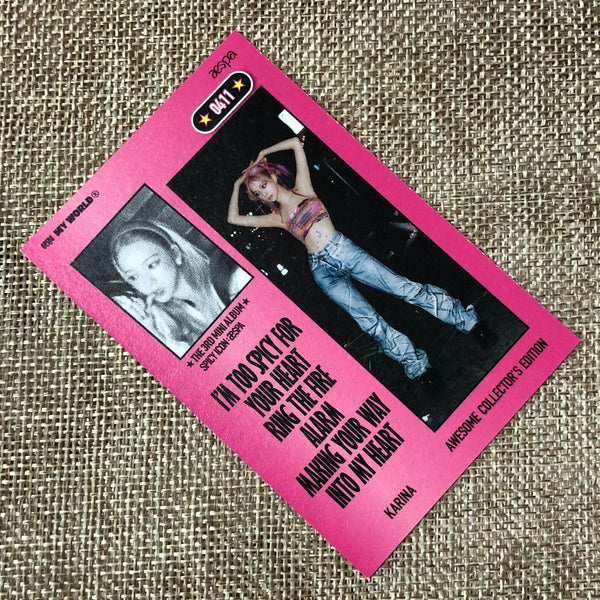 AESPA KARINA [MY WORLD] Official Trading Photocard, Zine Spicy Ver. / New / Gift