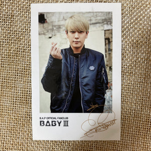 B.A.P HIMCHAN [ FANCLUB BABY 3 ] Official Photocard / New, Rare / Gift