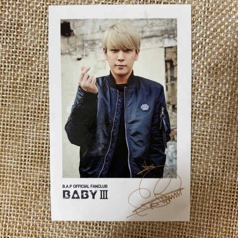 B.A.P HIMCHAN [ FANCLUB BABY 3 ] Official Photocard / New, Rare / Gift