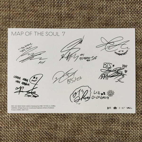 BTS GROUP [ Map Of The Soul 7 ] Official Postcard / New / Gift