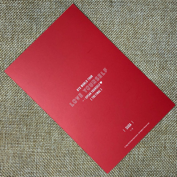BTS SUGA 1/4 [Speak Yourself The Final] Official Postcard Photocard / New / Gift