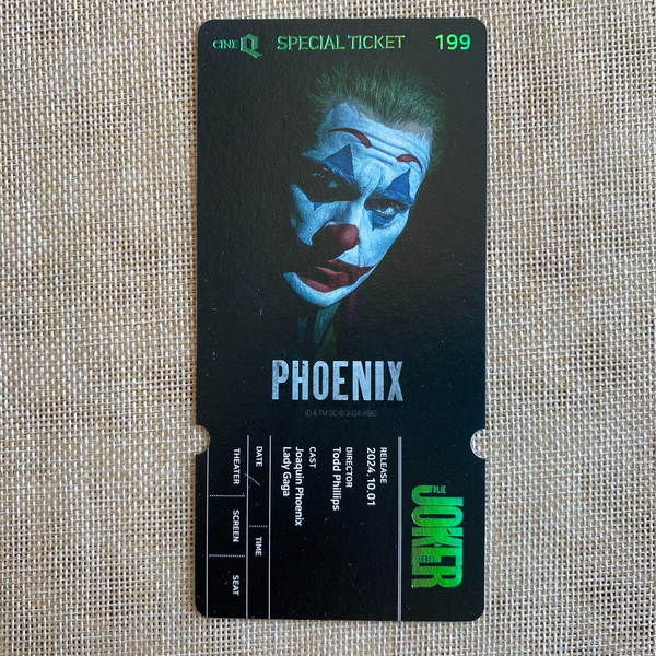 JOKER PHOENIX Movie / Official Photo Ticket, GAGA Special Ticket / New, Rare /+G
