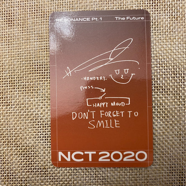 NCT 2020 HENDERY [RESONANCE Future Kihno] Official Photocard / New, Rare / Gift