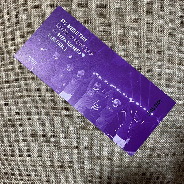BTS JUNGKOOK [Speak Yourself Seoul The Final DVD] Official Bookmark / New, Rare