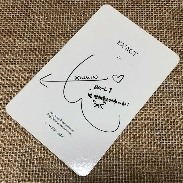 EXO XIUMIN [ EXACT EX'ACT ] Official Photocard, 3rd Album / New, Rare / Gift