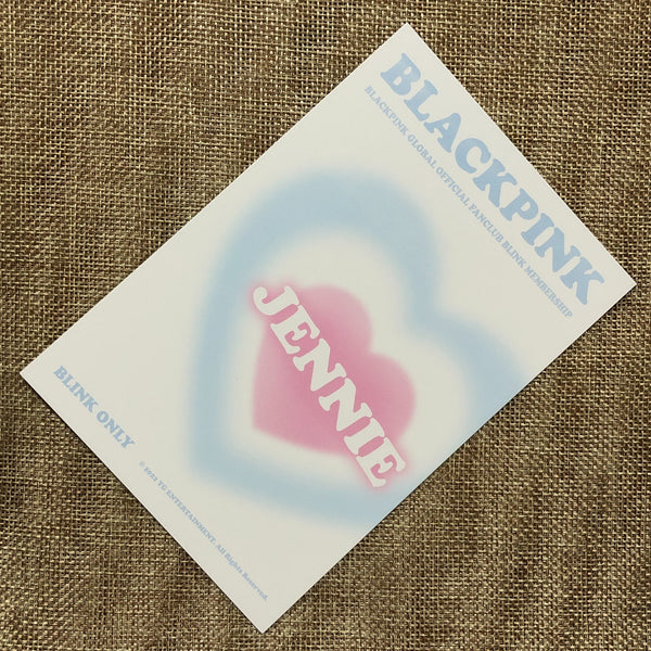BLACKPINK JENNIE [Global Official Fanclub BLINK Early Bird] Postcard / Gift