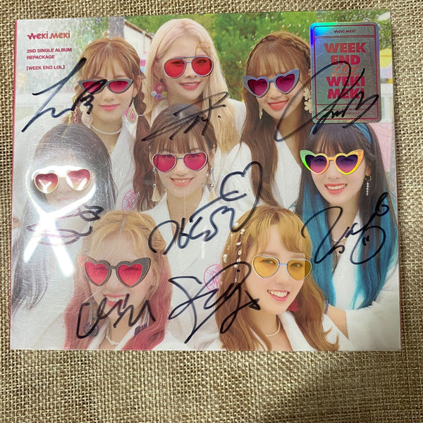 WEKI MEKI All Member SIGNED Promo Album Autographed Full Set [ WEEK END ] +Gift