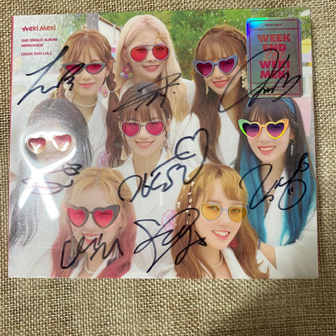 WEKI MEKI All Member SIGNED Promo Album Autographed Full Set [ WEEK END ] +Gift