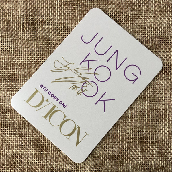 BTS JUNGKOOK #2 [DICON BTS goes on Deluxe Ver.] Official Photocard / New / Gift