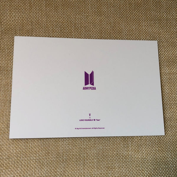 BTS V TAEHYUNG [ Armypedia Love Yourself Tear ] Official Postcard / New / Gift