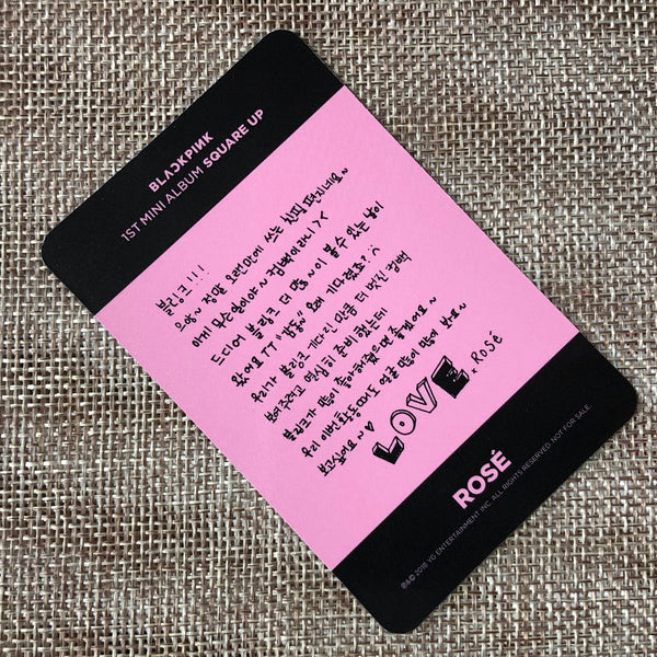BLACKPINK ROSE #3 [ SQUARE UP ] Official Photocard, 1st Mini Album / New / Gift