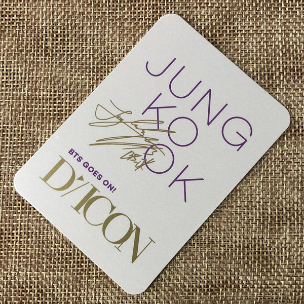 BTS JUNGKOOK [ DICON BTS goes on Deluxe Ver. ] Official Photocard / New / Gift