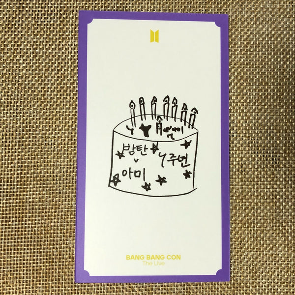 BTS RM 3/4 [ BANG BANG CON The Live ] Official Message Photocard / New / Gift