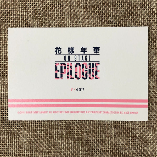 BTS V 4/7 [HYYH On Stage Epilogue Concert] Official Mini Photocard / New / Gift