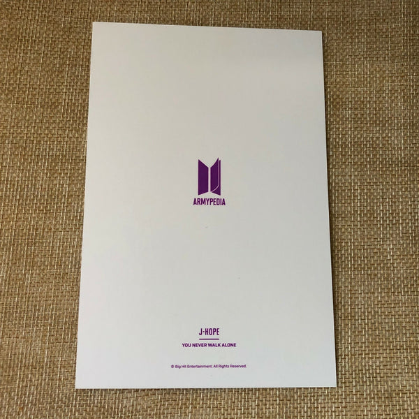 BTS J-HOPE [Armypedia You Never Walk Alone] Official Postcard Photocard / Gift