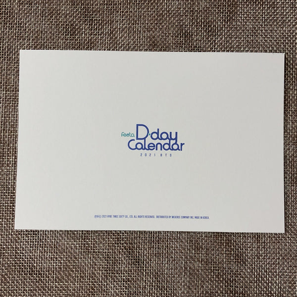 BTS GROUP #3 [FESTA D-Day Calendar 8th Anniversary] Official Postcard / Gift