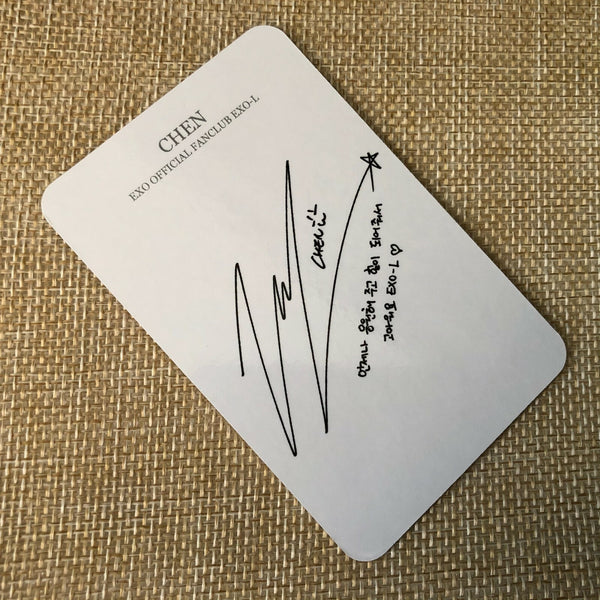 EXO CHEN SIGNATURE [ Ace 2020 Fanclub ] Official Photocard / New, Rare / Gift